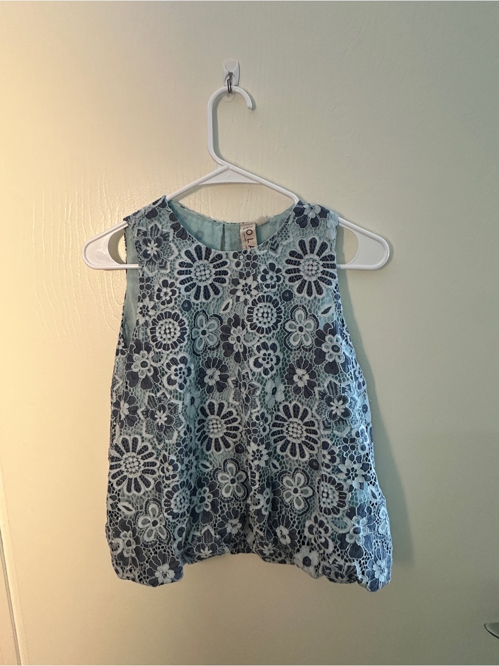 Floral Lace Light Blue Camisole Tank